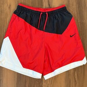 Nike Red and Black Athletic Shorts Lightweight Design